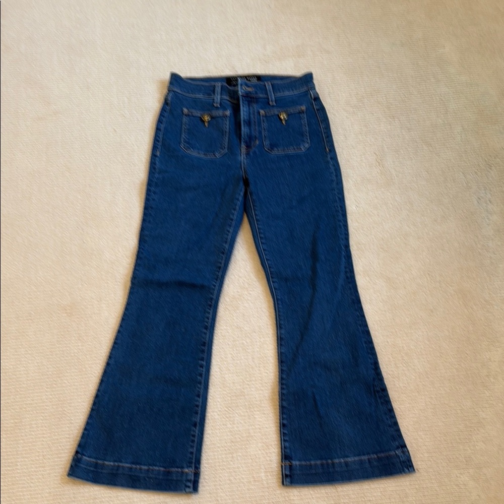 Veronica Beard Dark Blue Flare Jeans